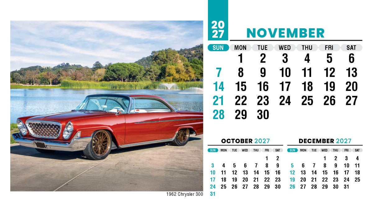 Classic Cars 2027 Promotional Desk Calendar