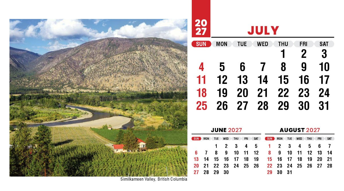 Scenes of Canada 2027 Promotional Desk Calendar