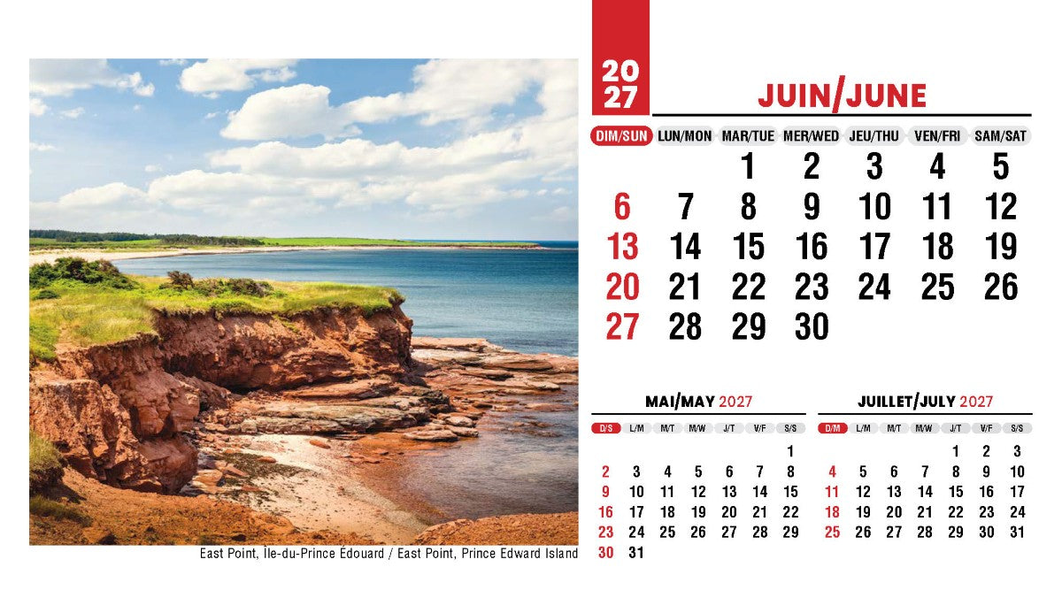 Scenes of Canada French English 2027 Promotional Desk Calendar