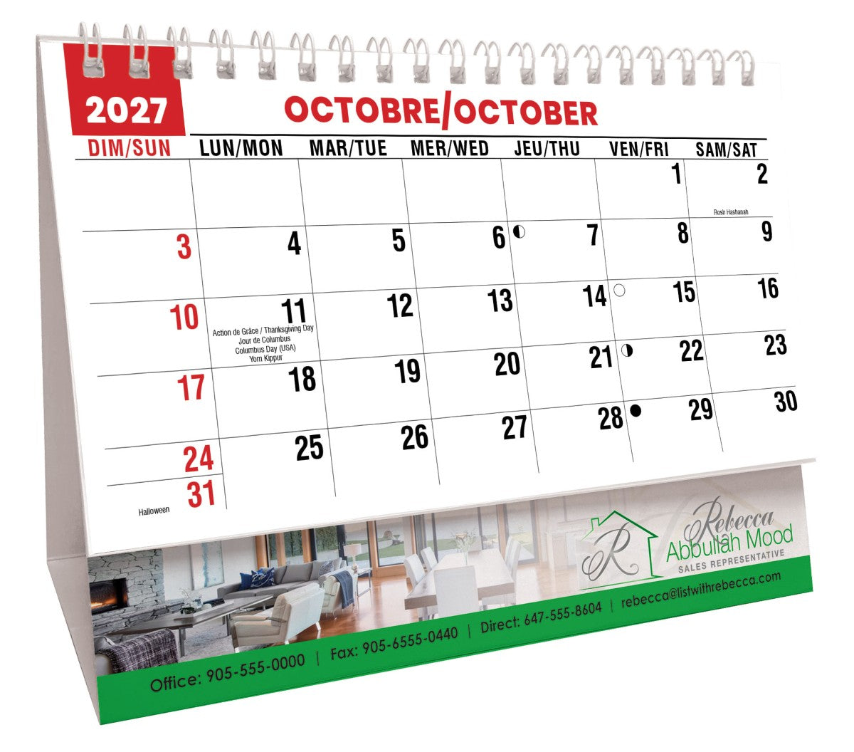 Scenes of Canada French English 2027 Promotional Desk Calendar