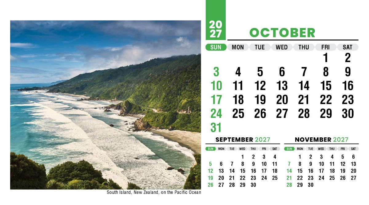 Sun, Sand & Surf 2027 Promotional Desk Calendar