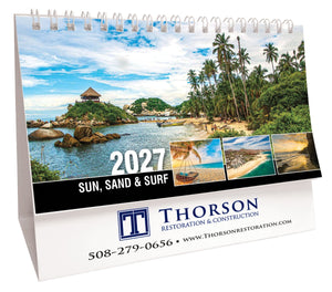 Sun, Sand & Surf 2027 Promotional Desk Calendar - 2027-DSK0249 - WHITE