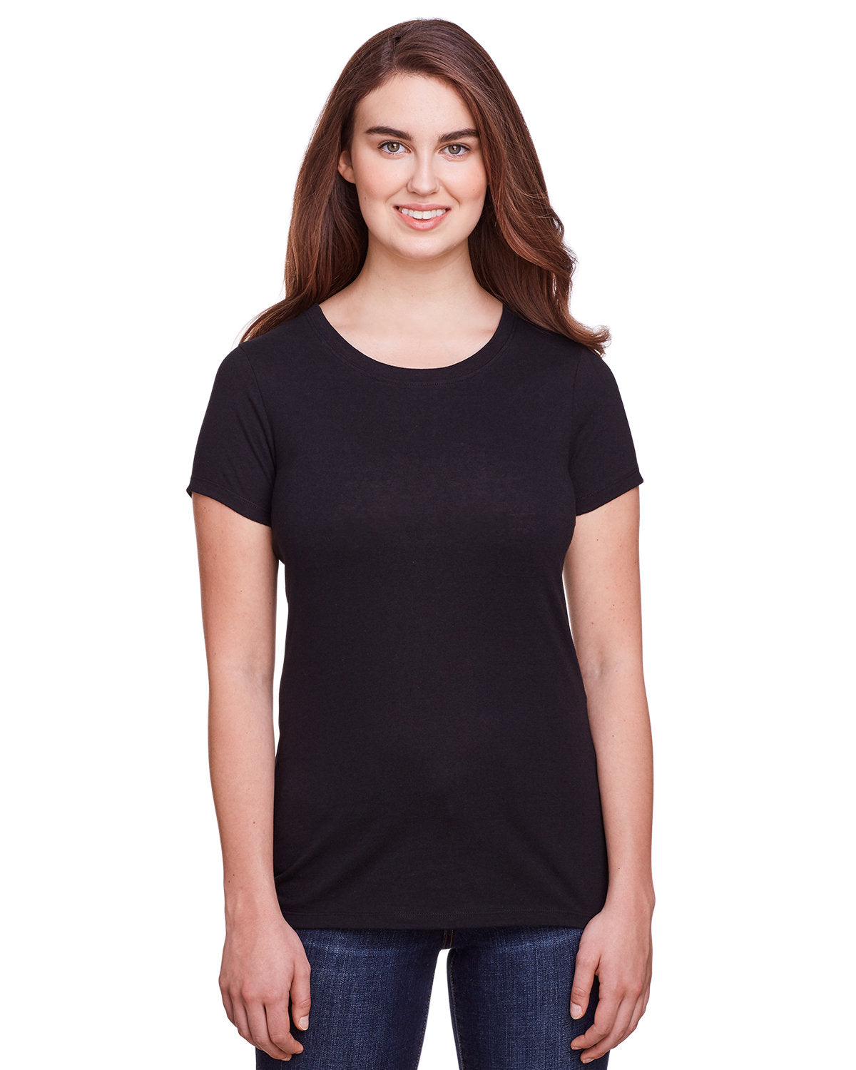 Threadfast Ladies' Triblend Short-Sleeve T-Shirt - Solid Blk Trblnd