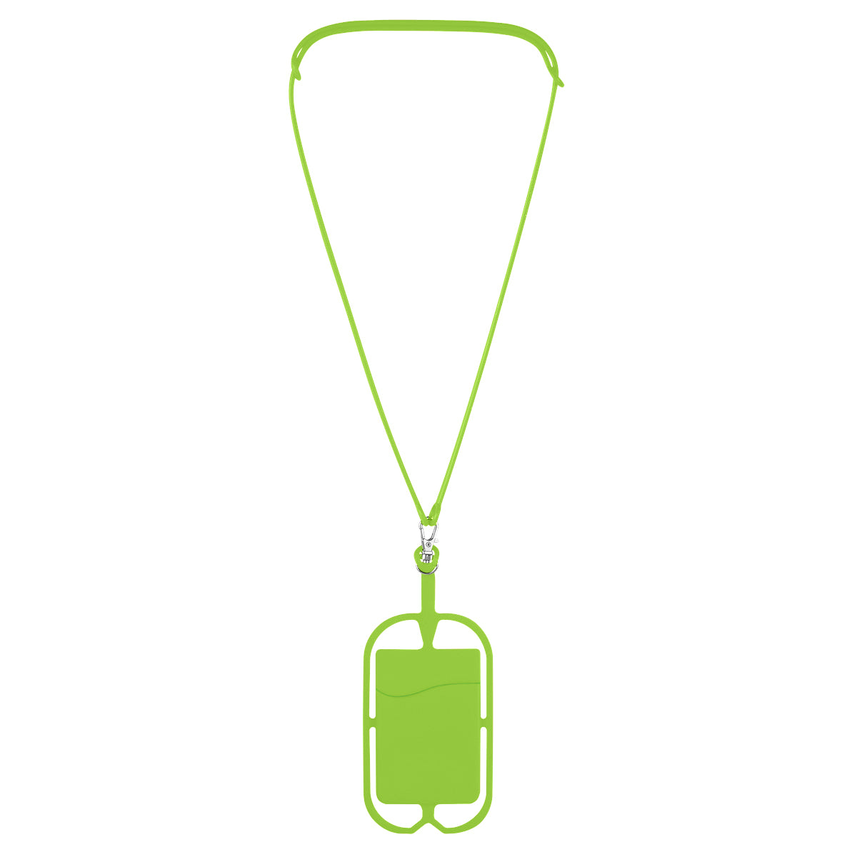 Silicone Lanyard with Phone Holder & Wallet - Lime