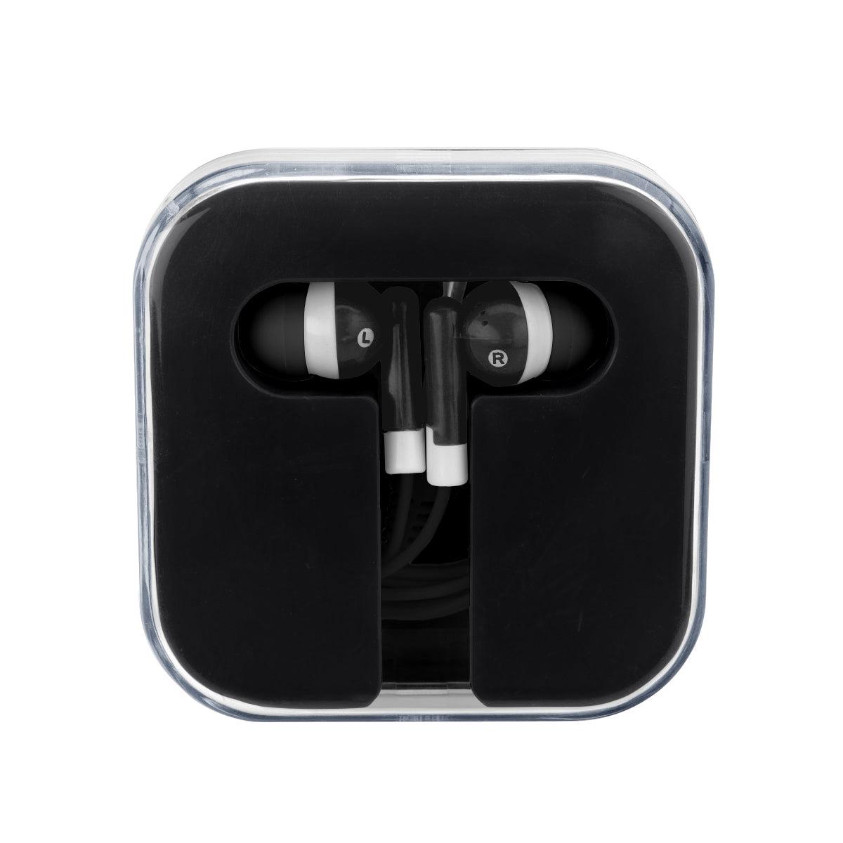Earbuds In Compact Case - Black With Black
