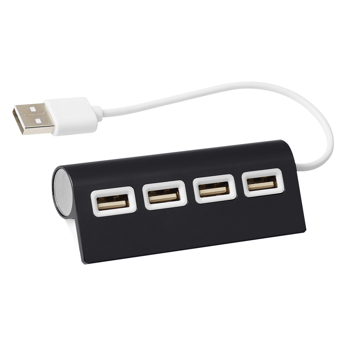 4-Port Aluminum Wave USB Hub - Black