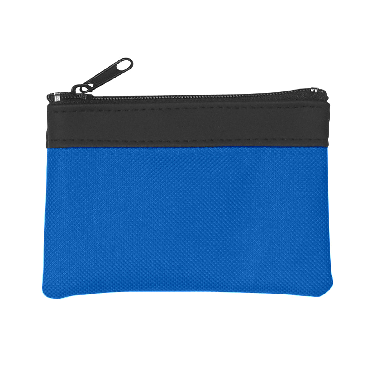 Zippered Coin Pouch - Royal Blue With Black