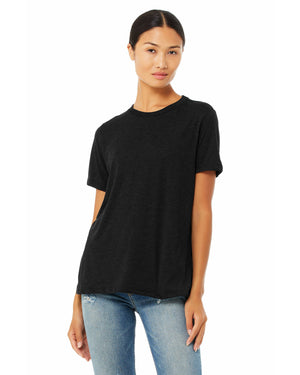 Ladies' Relaxed Heather CVC Short-Sleeve T-Shirt - Black Heather