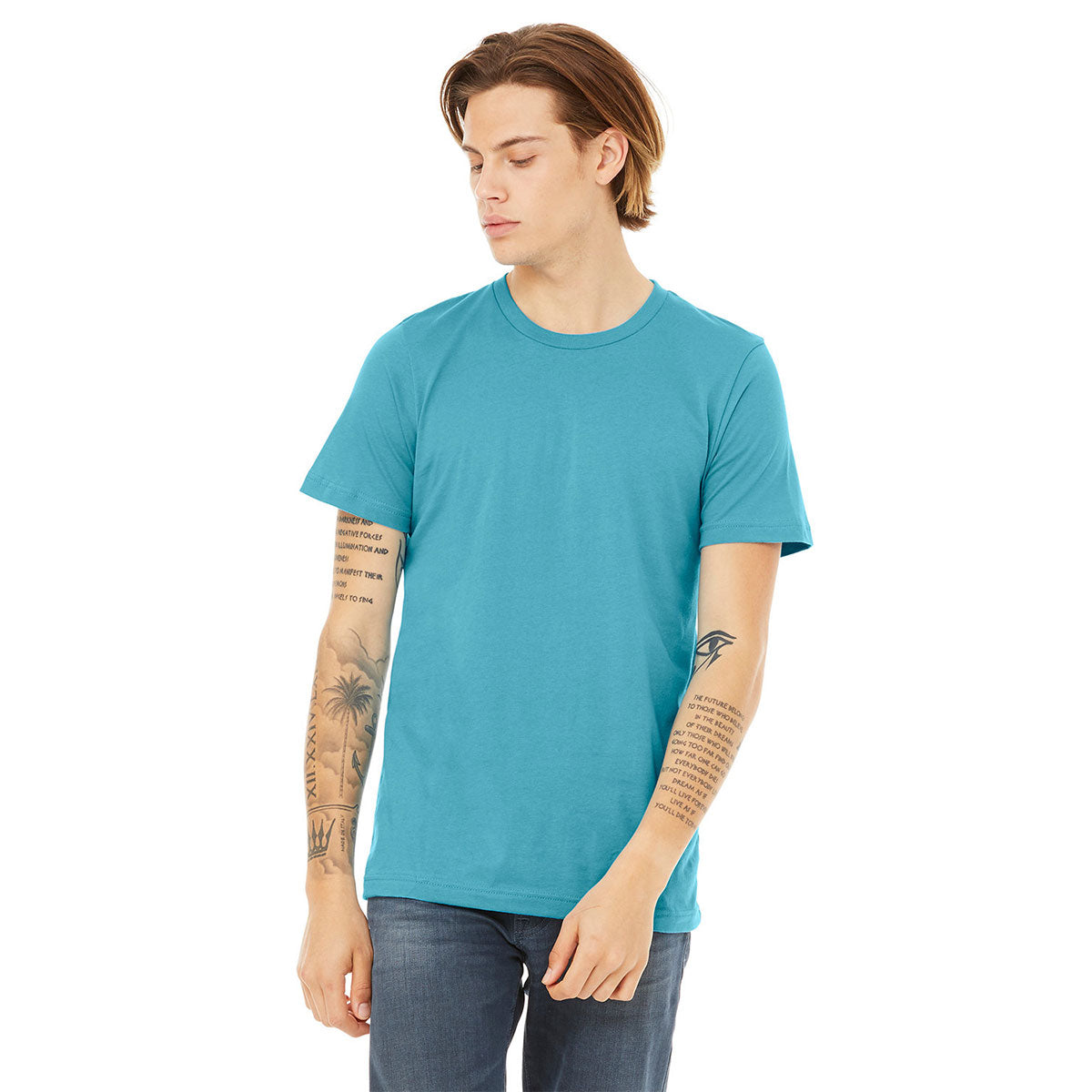 BELLA + CANVAS CVC Jersey Tee - Heather Aqua