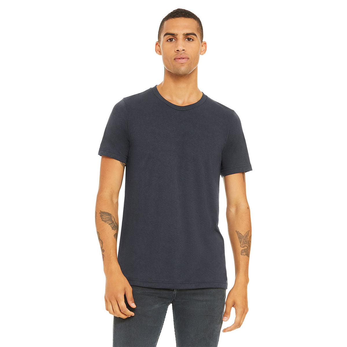 BELLA + CANVAS CVC Jersey Tee - Heather Midnight Navy