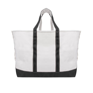 The Madelyn Cotton Canvas Tote Bag - Natural With Black