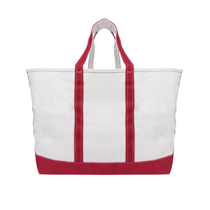 The Madelyn Cotton Canvas Tote Bag - Natural Red