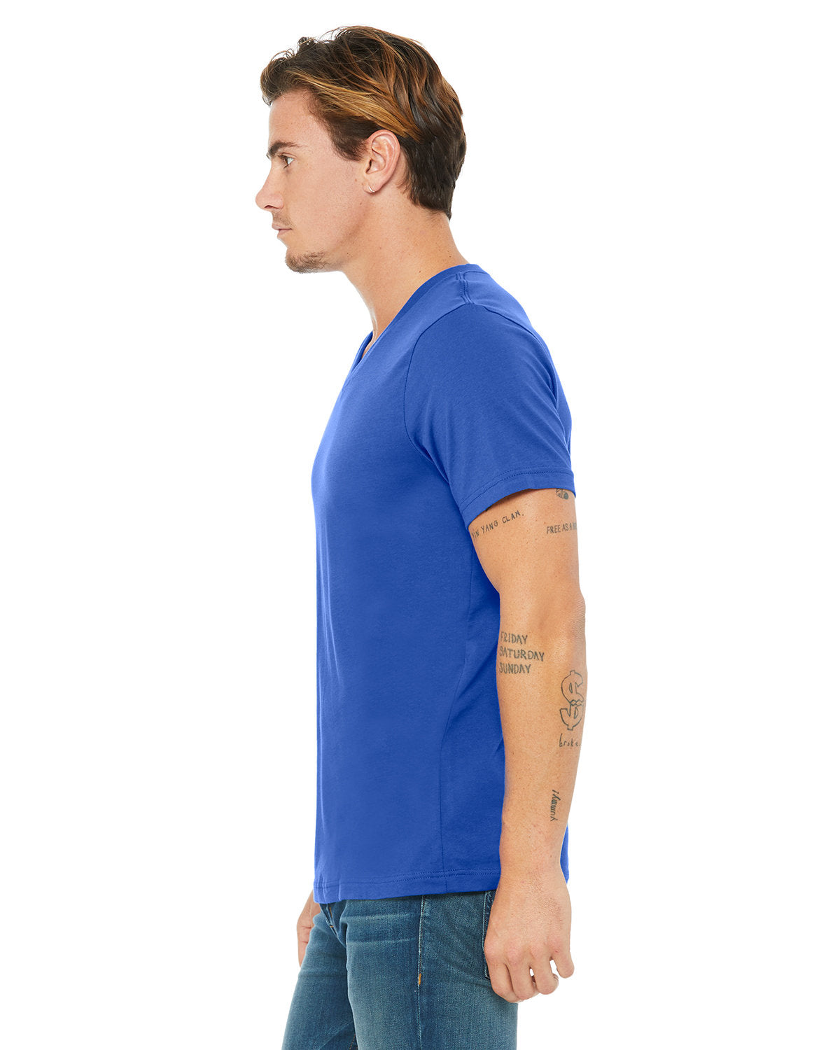 BELLA + CANVAS Unisex Jersey Short-Sleeve V-Neck T-Shirt - Side