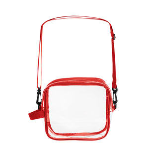 CLEAR CROSSBODY BAG - Clear With Red