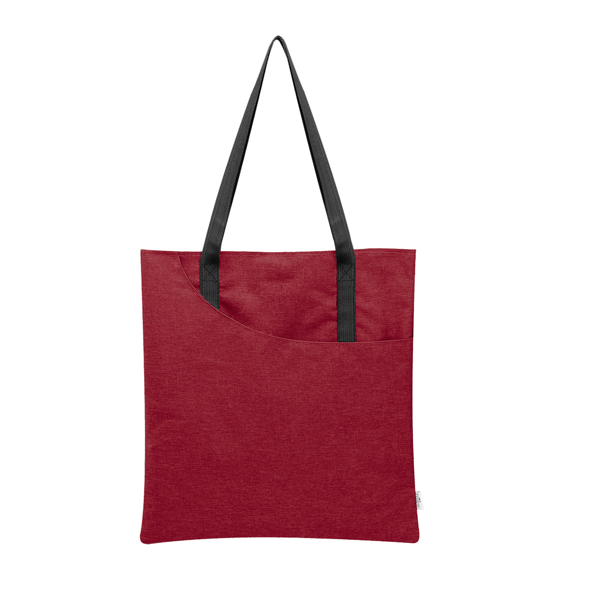 Swoop Heathered rPET Tote Bag - Black With Red