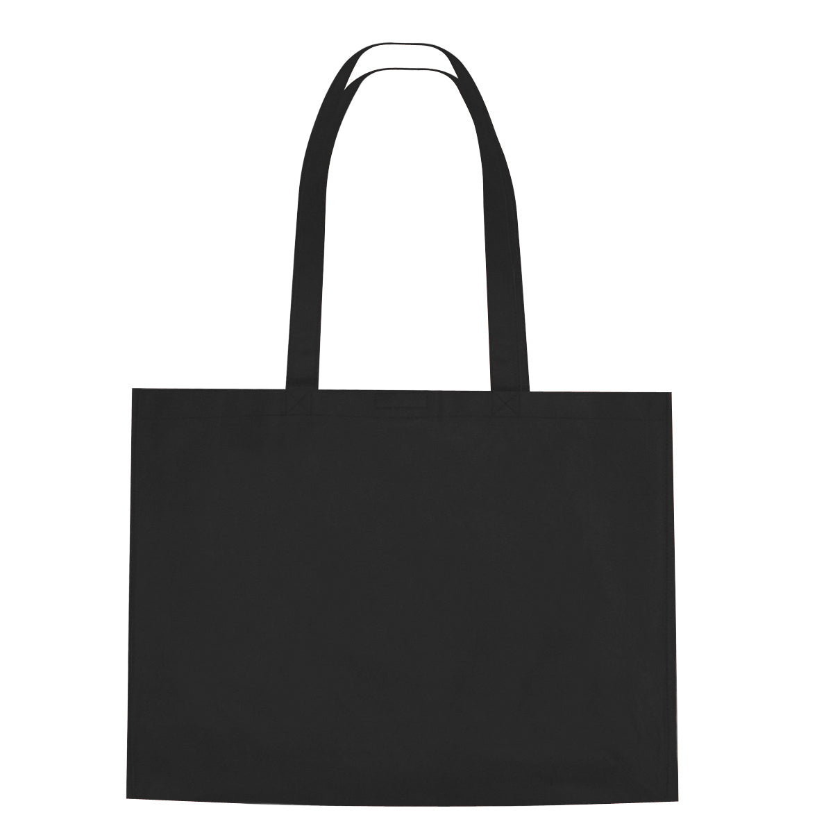 Non-Woven Shopper Tote Bag With Hook And Loop Closure - Black