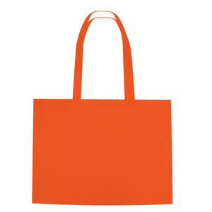 Non-Woven Shopper Tote Bag With Hook And Loop Closure - Orange