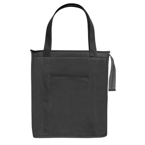 Non-Woven Insulated Shopper Tote Bag - Black