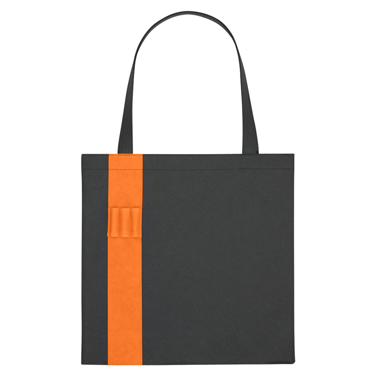 Non-Woven Colony Tote Bag - Black With Orange