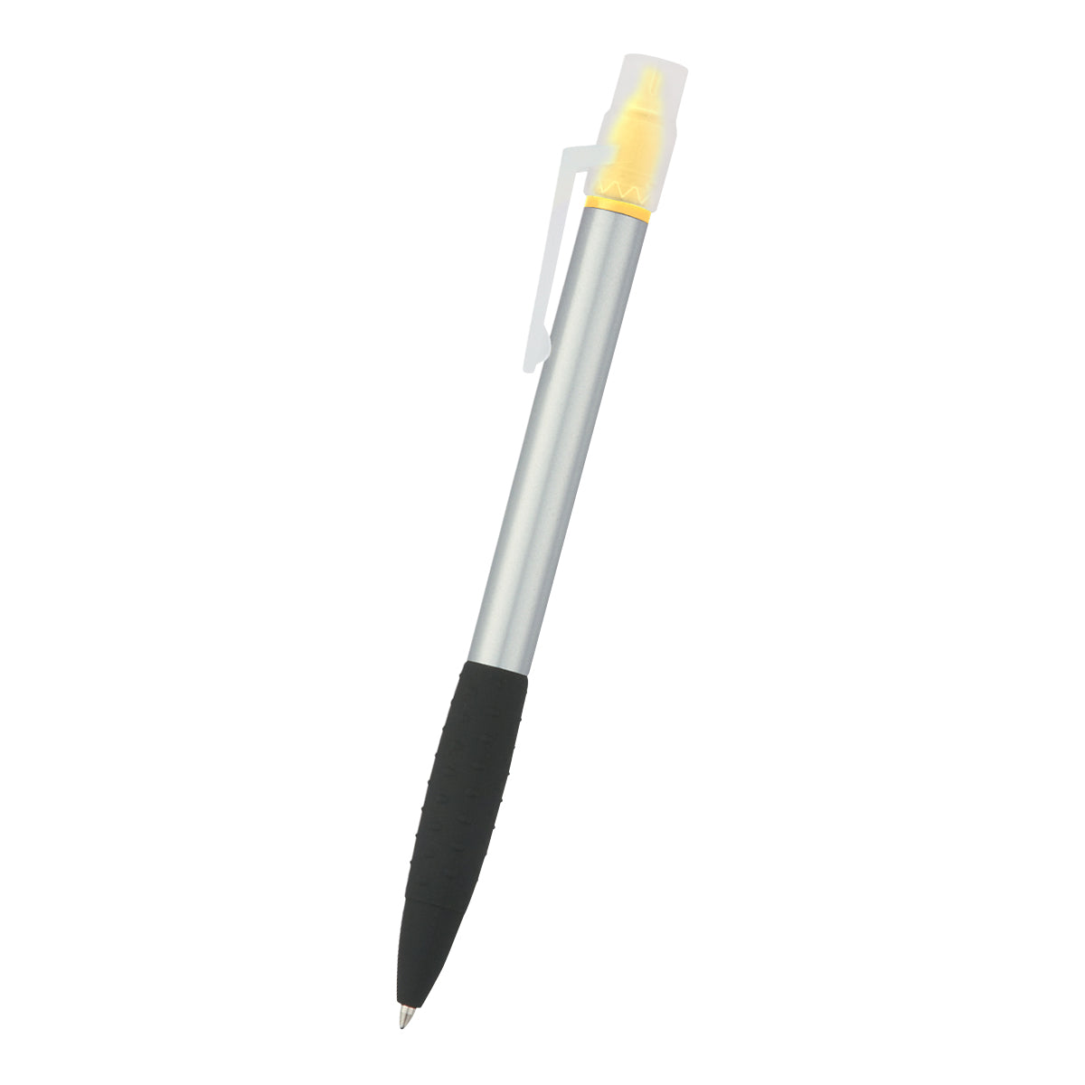 Neptune Pen With Highlighter - Silver With Yellow