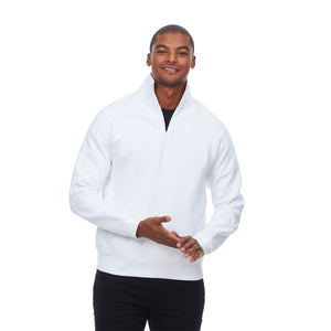 Threadfast Unisex Ultimate Fleece Quarter-Zip Sweatshirt - White