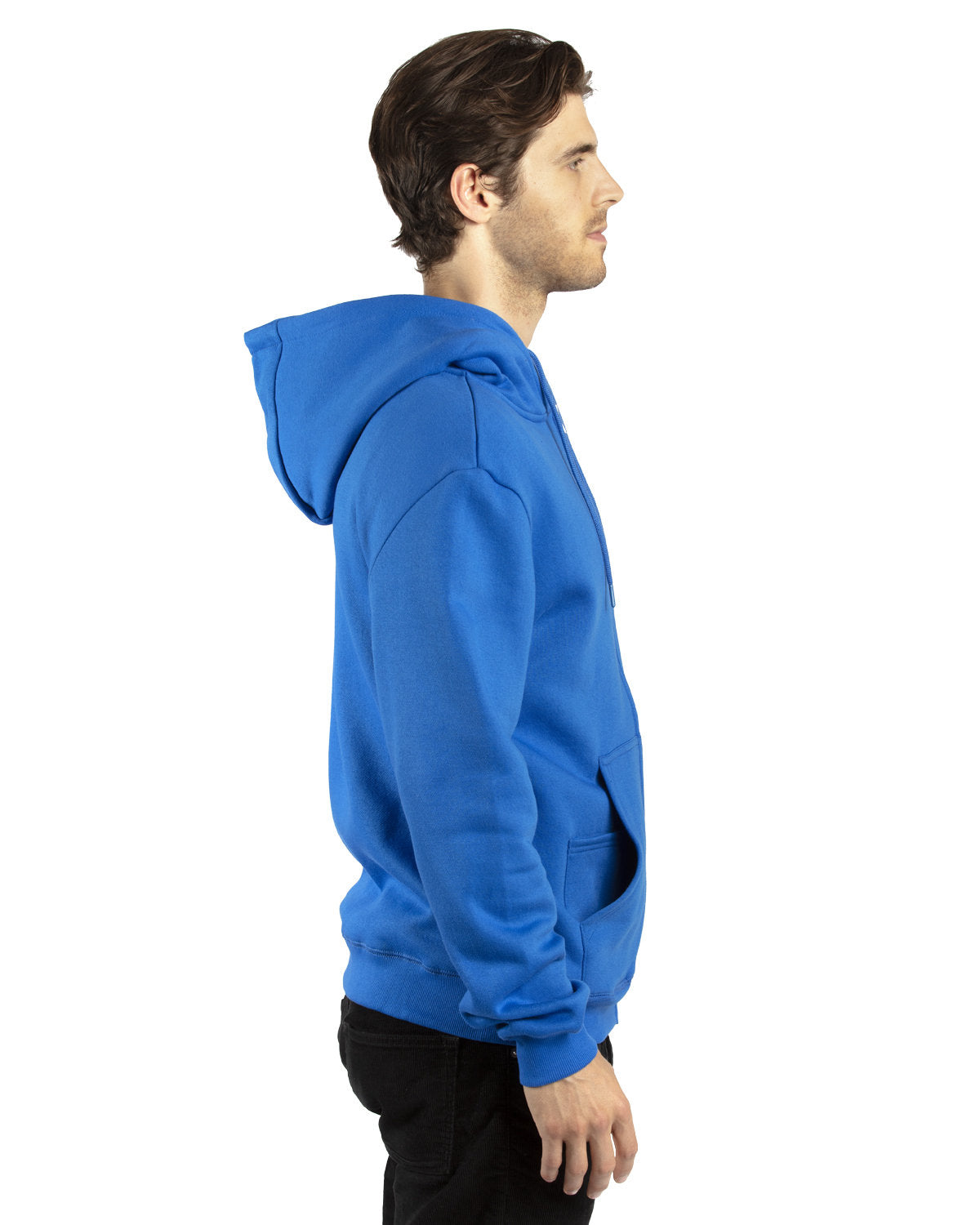 Threadfast Unisex Ultimate Fleece Full-Zip Hooded Sweatshirt - Side