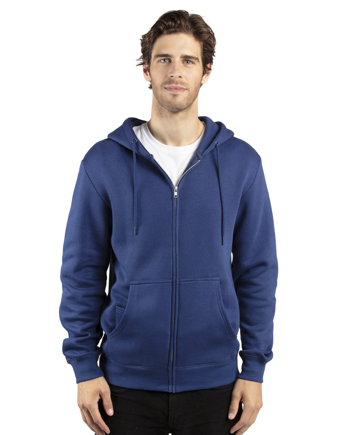 Threadfast Unisex Ultimate Fleece Full-Zip Hooded Sweatshirt - Navy