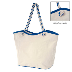 MAUI 8 OZ. LAMINATED COTTON TOTE BAG - Natural Blue