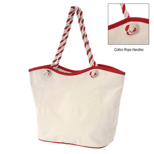 MAUI 8 OZ. LAMINATED COTTON TOTE BAG - Natural Red