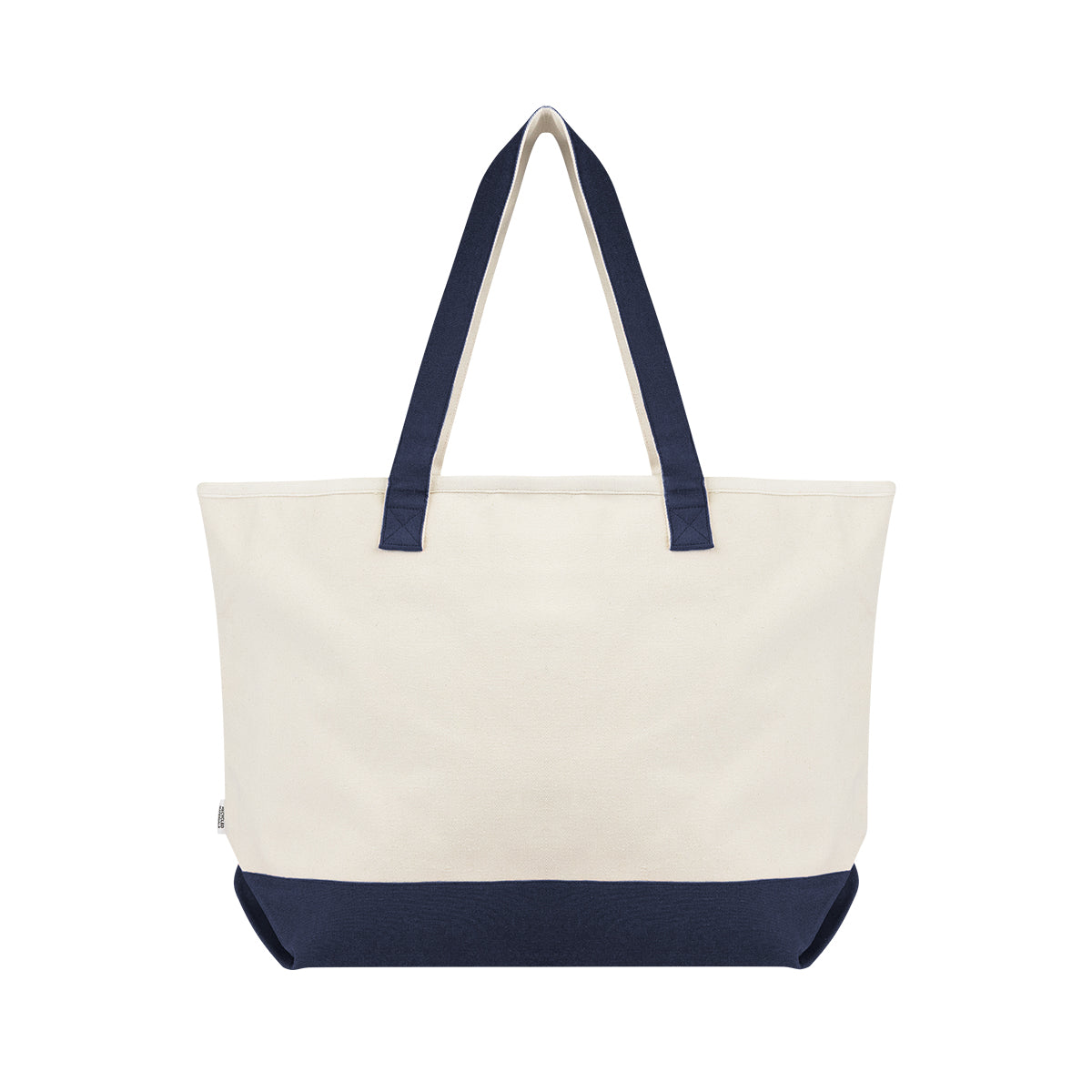 Large Starboard Recycled Cotton Canvas Tote Bag - Natural With Navy