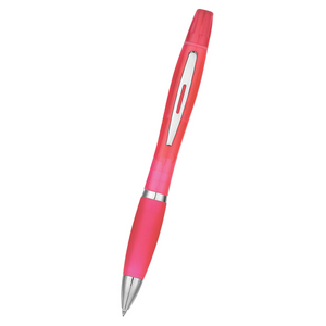 Twin-Write Pen With Highlighter - Translucent Pink