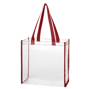 Clear EVA Tote Bag - Clear With Maroon