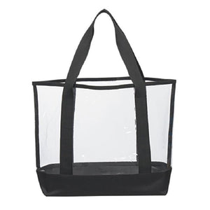 Clear Casual EVA Tote Bag - Clear With Black