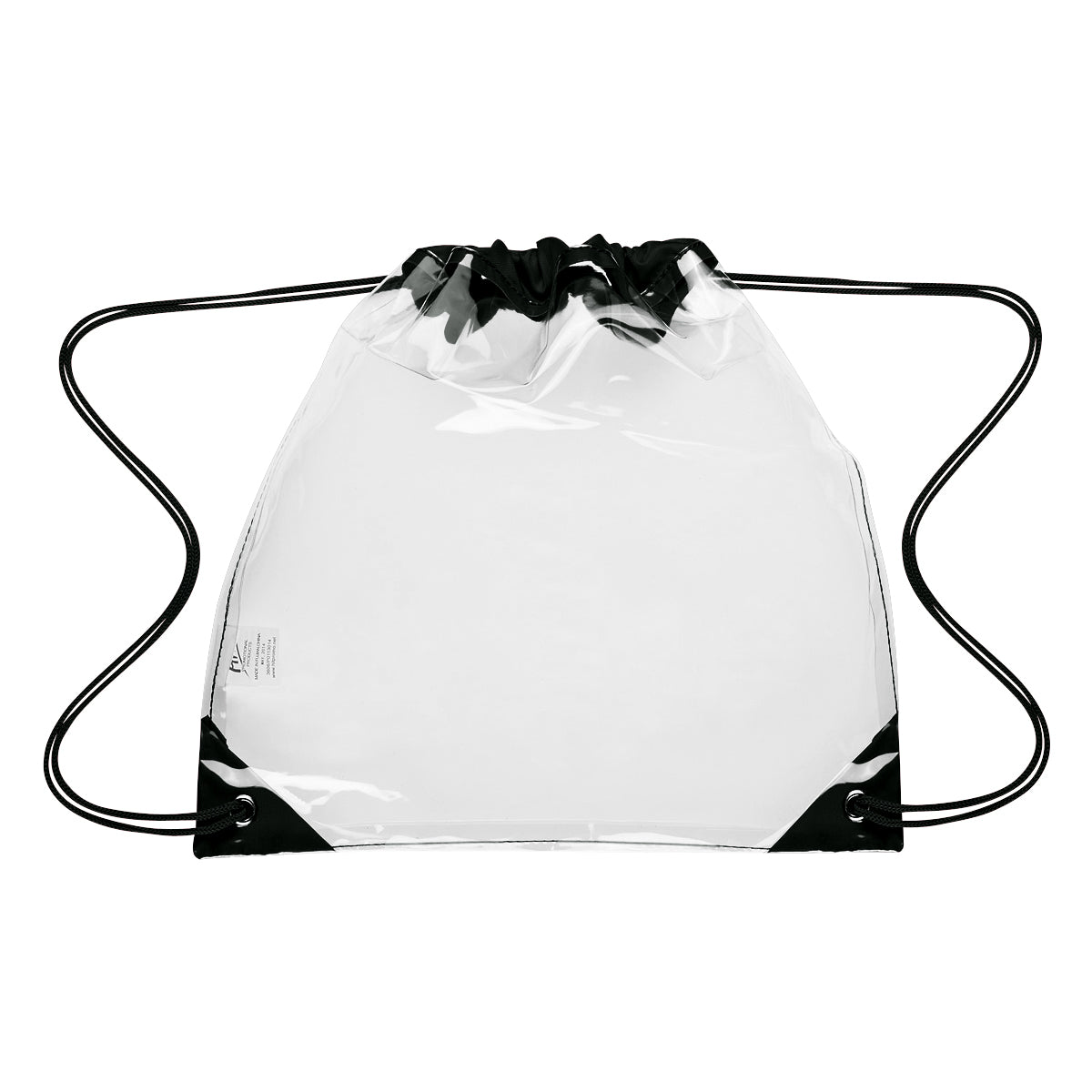 Touchdown Clear EVA Drawstring Backpack - Clear With Black