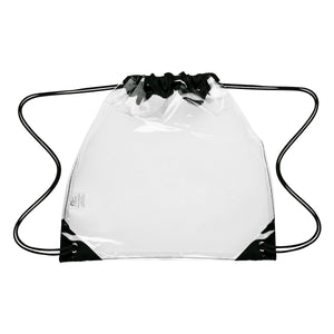 Touchdown Clear EVA Drawstring Backpack - Clear With Black