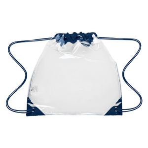 Touchdown Clear EVA Drawstring Backpack - Clear With Navy