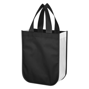 Lola Laminated Non-Woven Shopper Tote Bag - Black