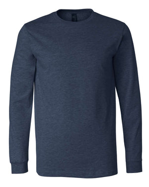 BELLA + CANVAS Unisex CVC Jersey Long-Sleeve T-Shirt - Heather Navy