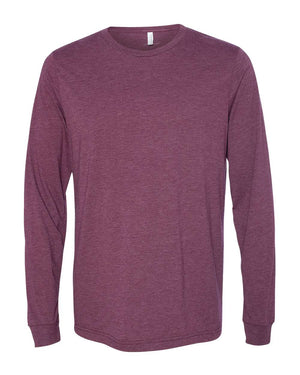 BELLA + CANVAS Unisex Triblend Long-Sleeve T-Shirt - Maroon Triblend
