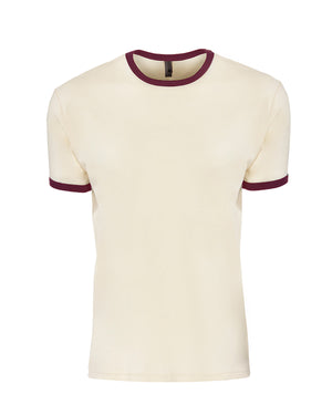 Next Level Apparel Unisex Ringer T-Shirt - Natural/maroon