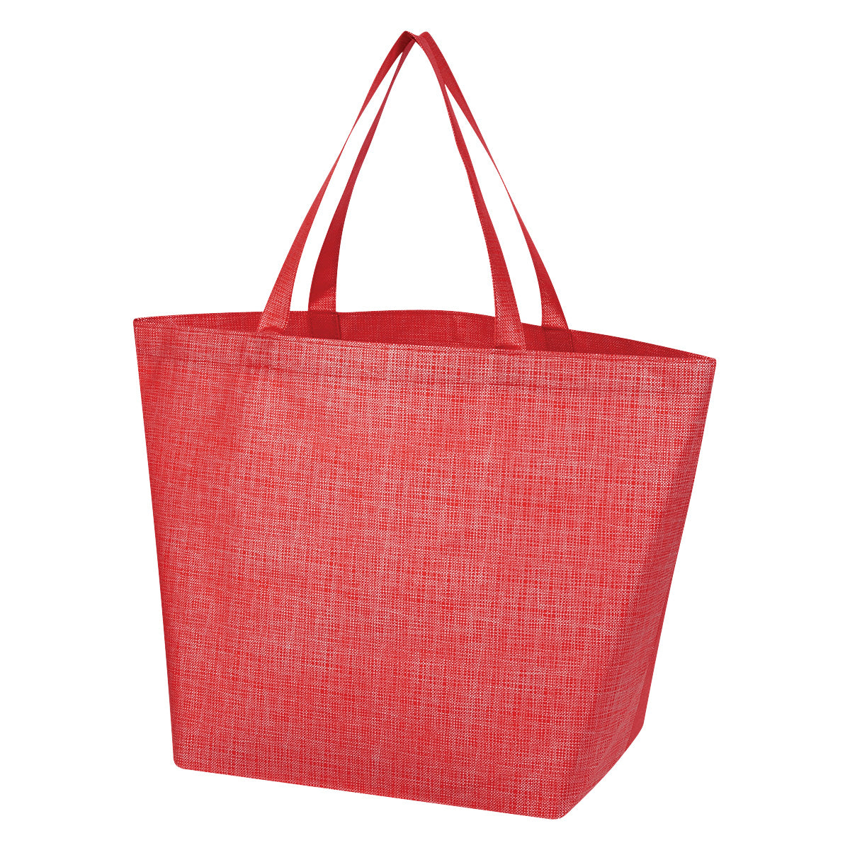 Crosshatch Non-Woven Tote Bag - Red