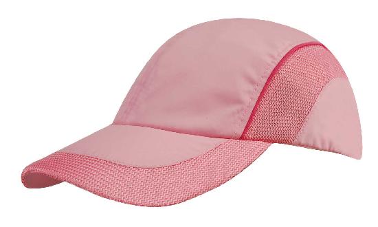 4 Panel Sports Cap with Mesh Inserts - Pink With Dark Pink