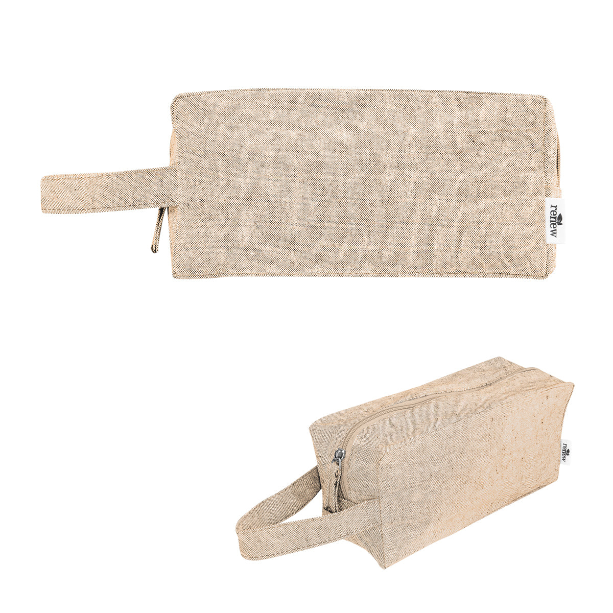 Brooke Recycled Cotton Toiletry Bag - Heathered Beige