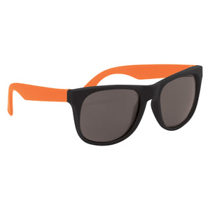 Rubberized Sunglasses - Black With Orange