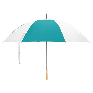 60" Arc Golf Umbrella - White With Teal