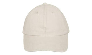 6 Panel Chino Cap with Distressed Peak - Stone With Black