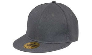 6 Panel American Twill Flat Peak Cap - Charcoal