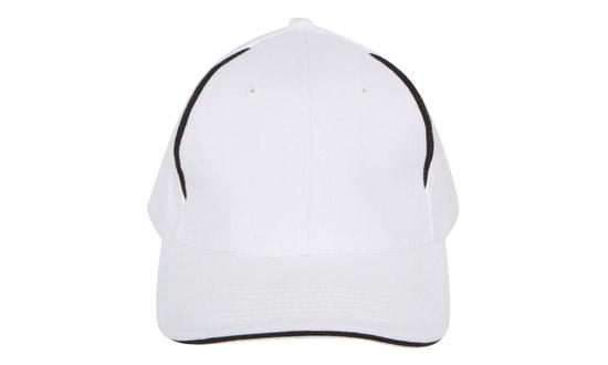 6 Panel BHC Cap with Crown Inserts-Sandwich - White With Black