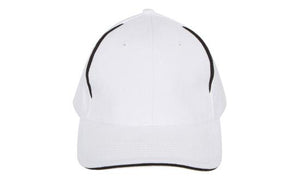 6 Panel BHC Cap with Crown Inserts-Sandwich - White With Black