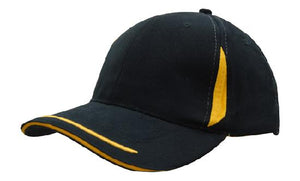 6 Panel BHC Cap Crown Insert & Sandwich - Navy With Gold